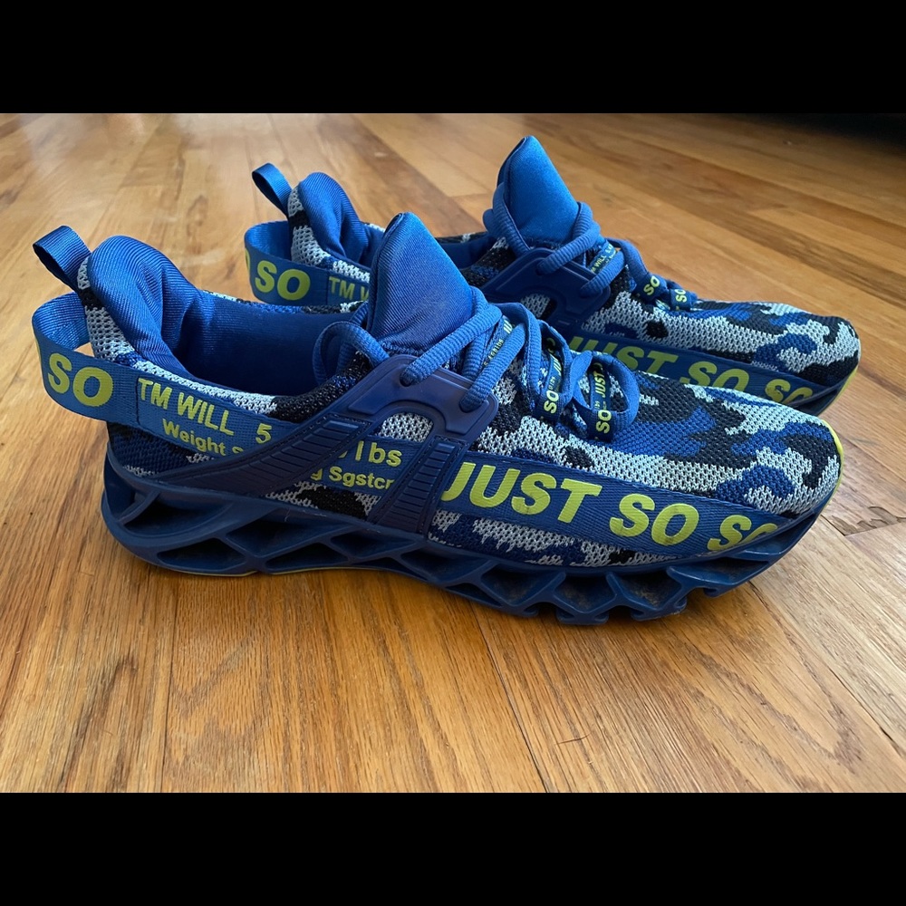 COKAFIL Mens Athletic Fashion Sneaker, Running/cross training F-c&blue, Size 12